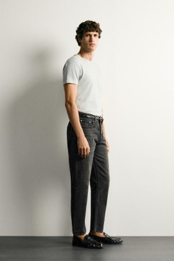 ZARA ДЖИНСЫ SLIM TAPERED, УГОЛЬНЫЙ
