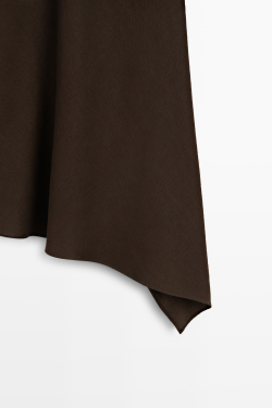 Massimo Dutti Асимметричный топ из 100% льна, коричневый