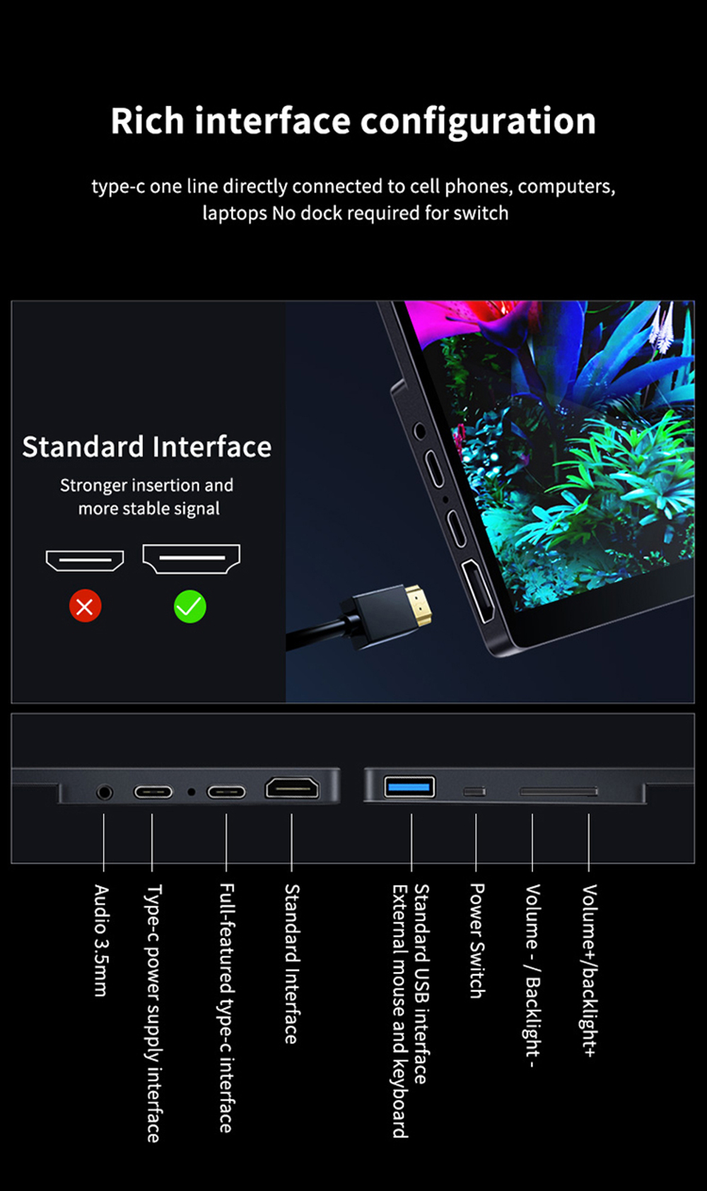 15.6" Портативный игровой монитор VChance SU15O 3840x2160, 60 Гц, OLED