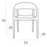 Комплект пластиковой мебели Siesta Contract Sky Folding 60 Carmen, черный, прозрачный