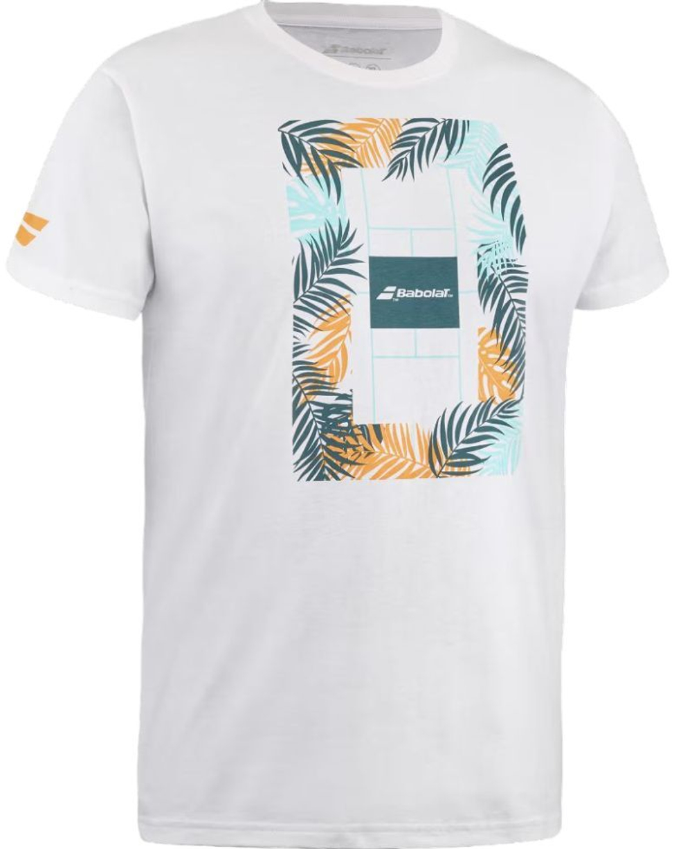 Мужская теннисная футболка Babolat Exercise Message T-Shirt - белый