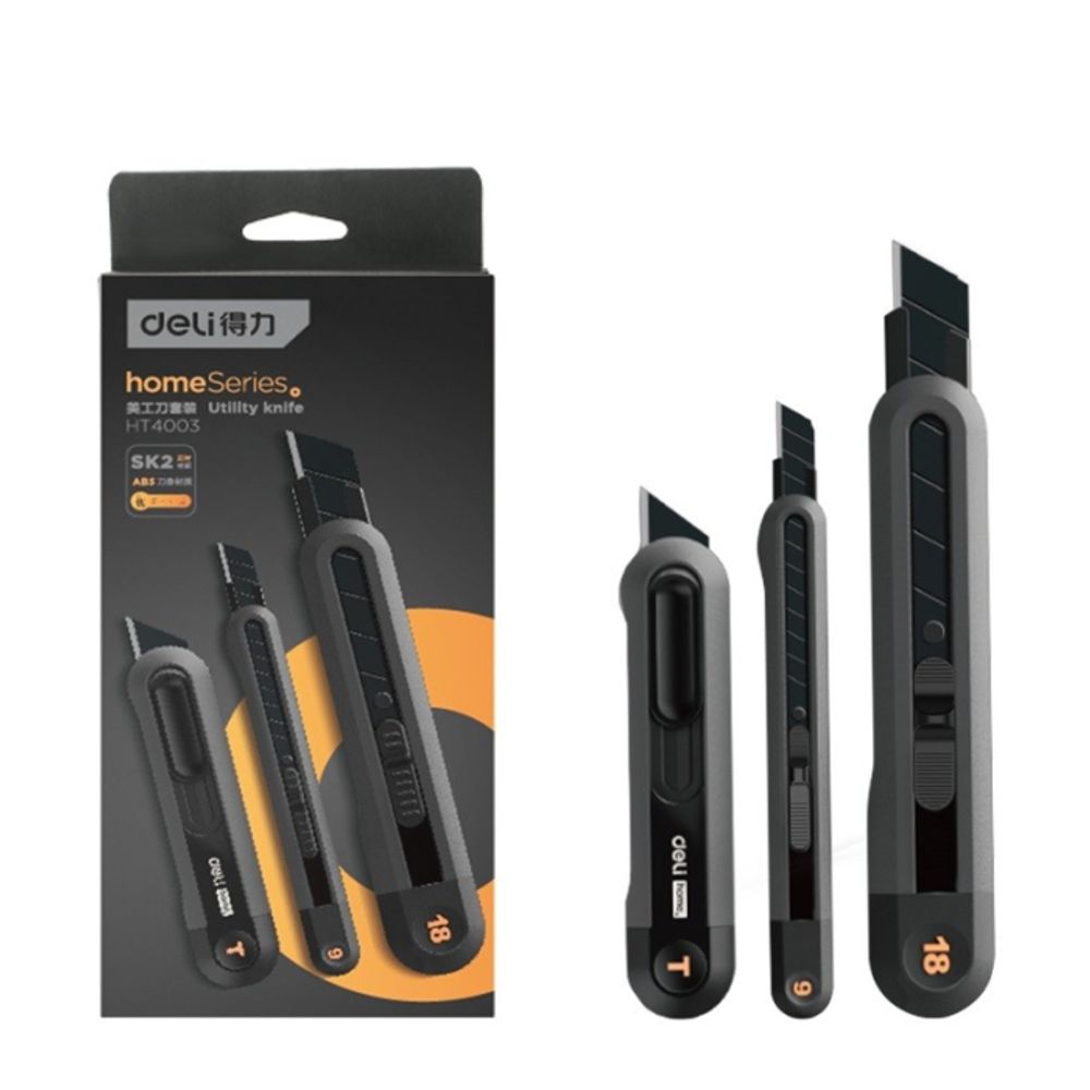 Набор технических ножей Home Series Black 9 мм, 18 мм, Т-обр НТ4003