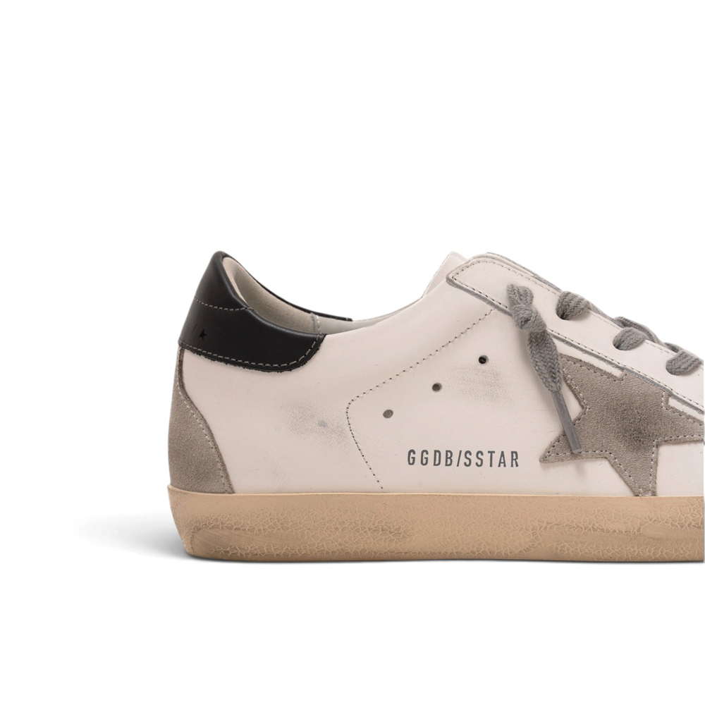 Golden Goose Super-Star distressed sneakers Super Star with grey heel tab and metal stud lettering