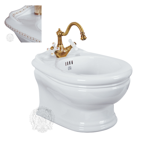 Биде подвесное Migliore Milady ML.MLD-25.730.D3.BR, декор бронза