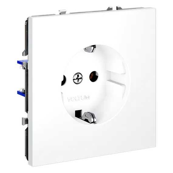 Розетка с заземлением Voltum S70 Белый матовый VLS040102
