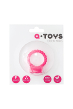 Розовое виброкольцо на пенис A-toys из силикона (Цвет: розовый)