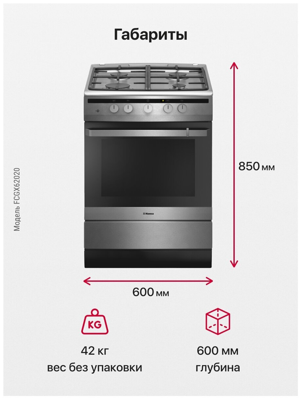 Газовая плита Hansa FCGX62020