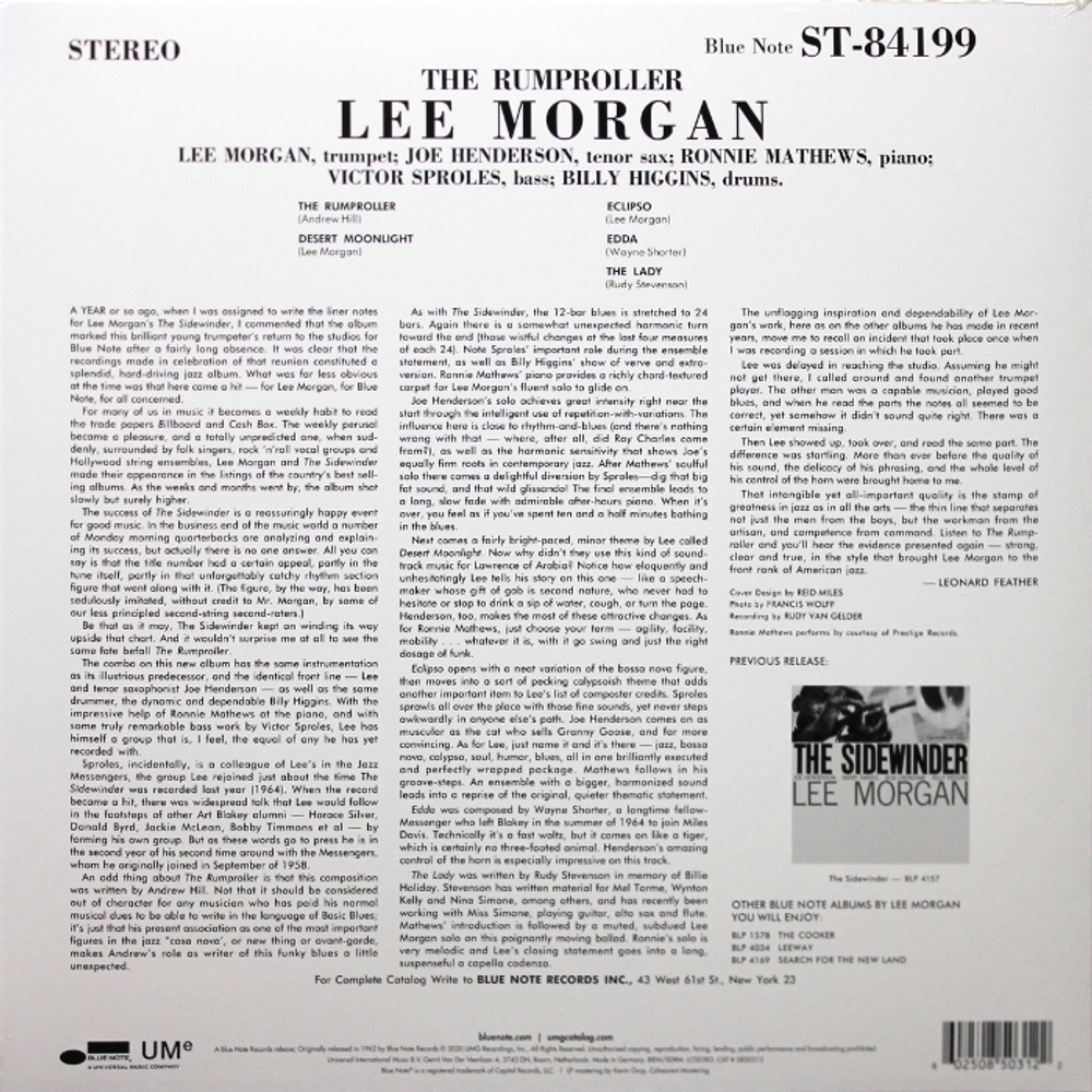 Lee Morgan, Joe Henderson, Ronnie Mathews, Victor Sproles, Billy Higgins / The Rumproller (LP)