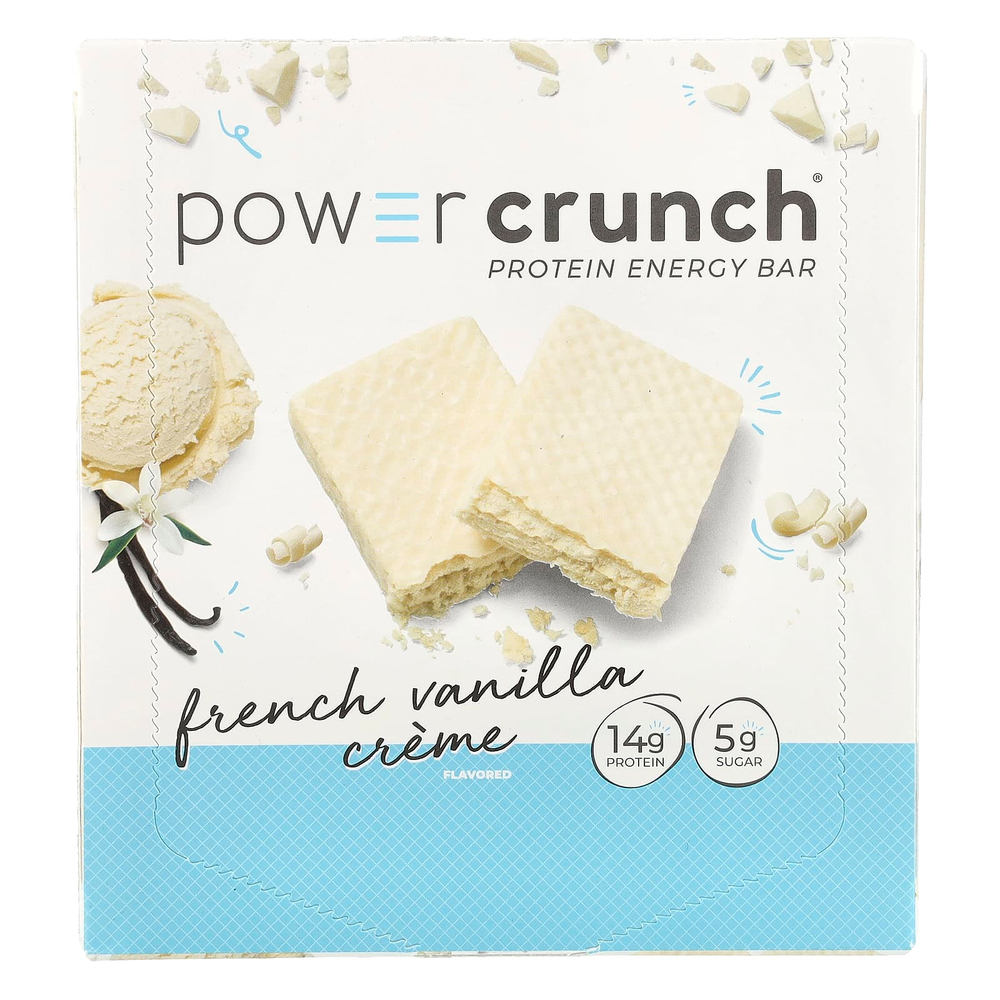 BNRG, Power Crunch®, протеиновый батончик с французским ванильным кремом, 12 батончиков по 40 г (1,4 унции)