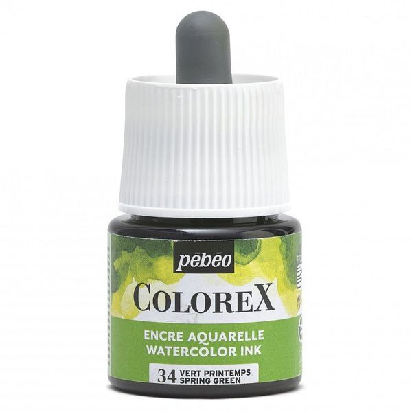 Краска акварель акварельные чернила Colorex 45 мл, зеленый весенний, Pebeo 417034