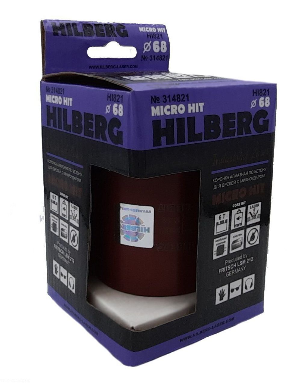 Коронка алмазная 68 мм Hilberg Industrial Laser Micro Hit HI821