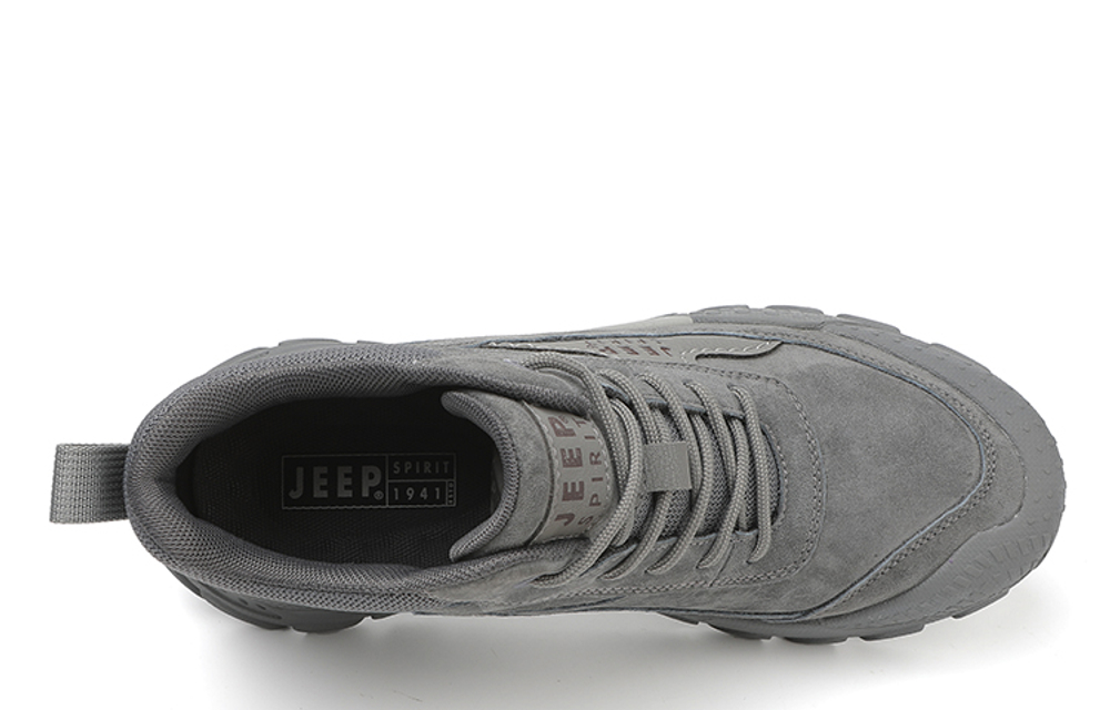 JEEP SPIRIT Waterproof Abrasion Resistant Waterproof And Wear resistant Ankle Length Outdoor Boots Men"s Gray
