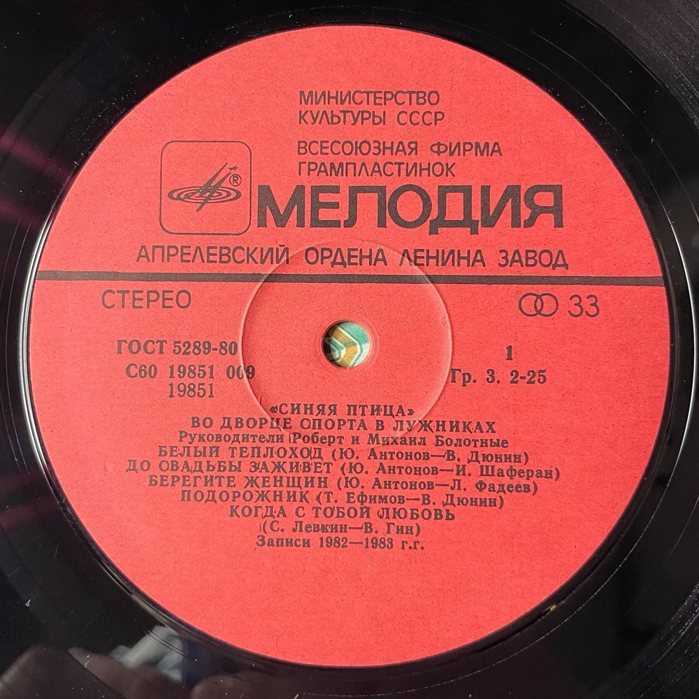 Винтажная виниловая пластинка LP Синяя Птица Во Дворце Спорта В Лужниках (СССР 1983)
