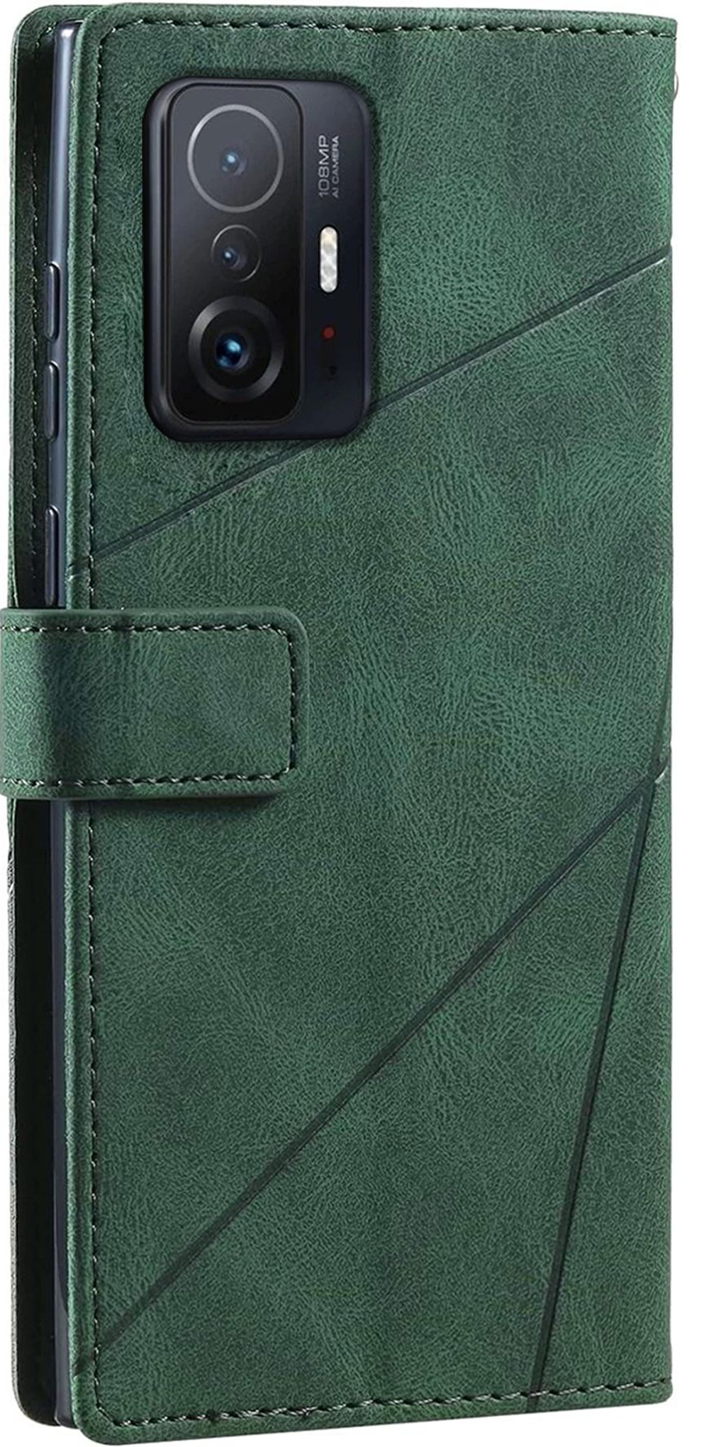 Дизайнерский чехол-книжка из кожи для XIAOMI 11T PRO / 11T с отделом для наличных, 3 слотами для карт и подставкой