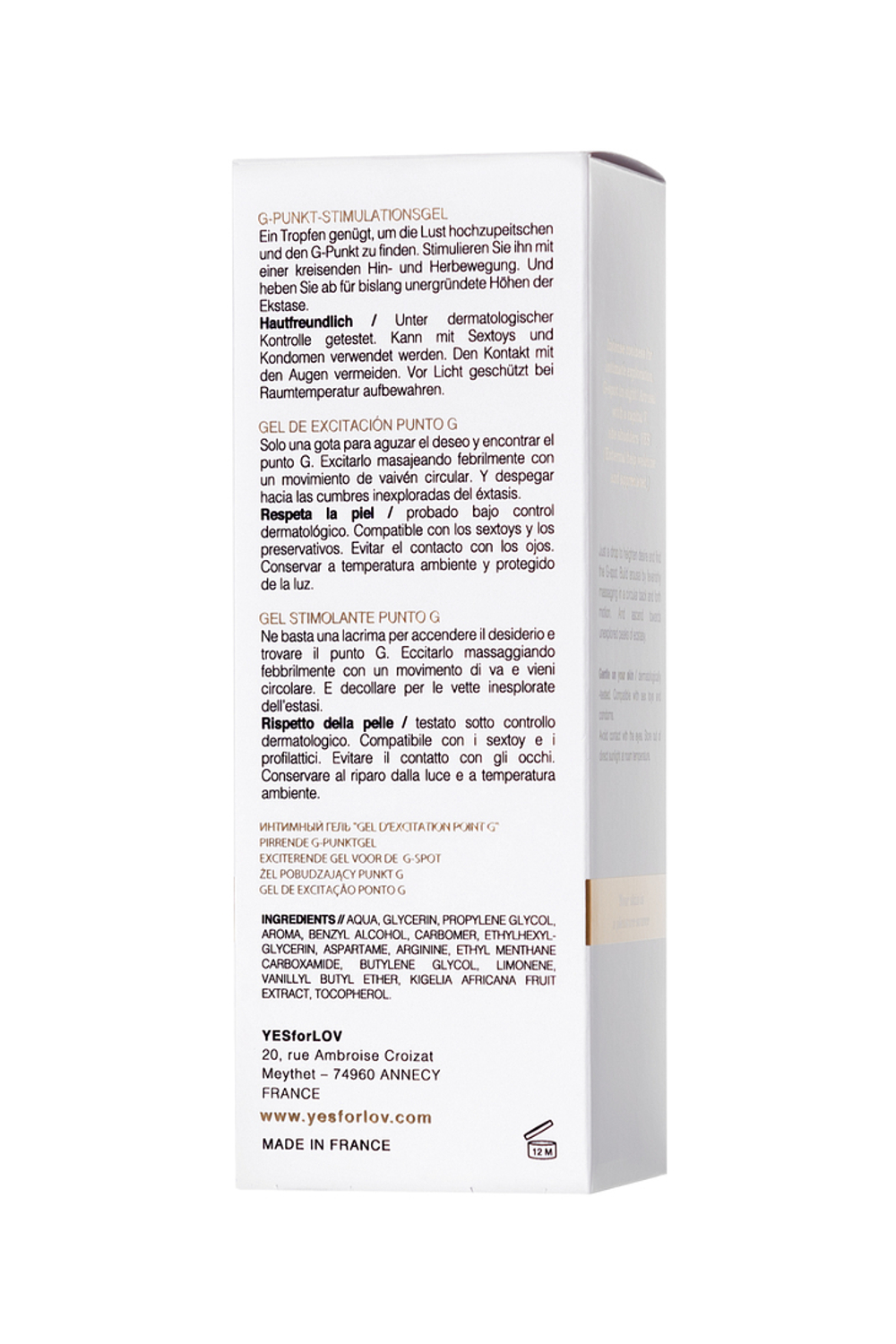 Стимулирующий гель для внутривагинального действия YESforLOV G-SPOT GEL