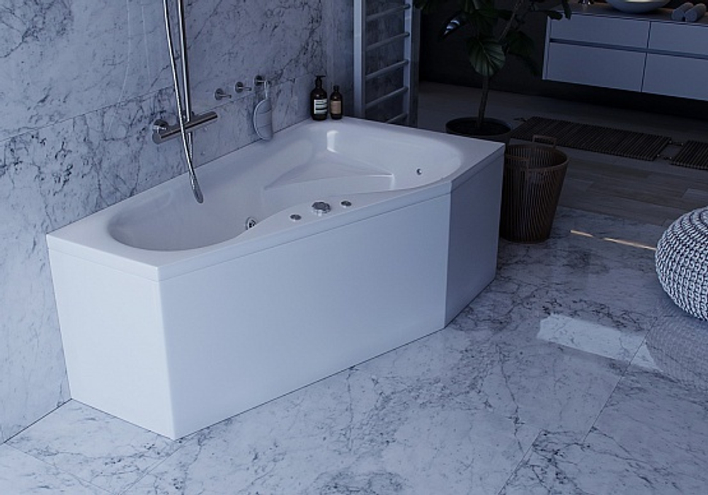 Акриловая ванна Aquatek (Акватек) Медея 170x95 R, с каркасом и сливом-переливом