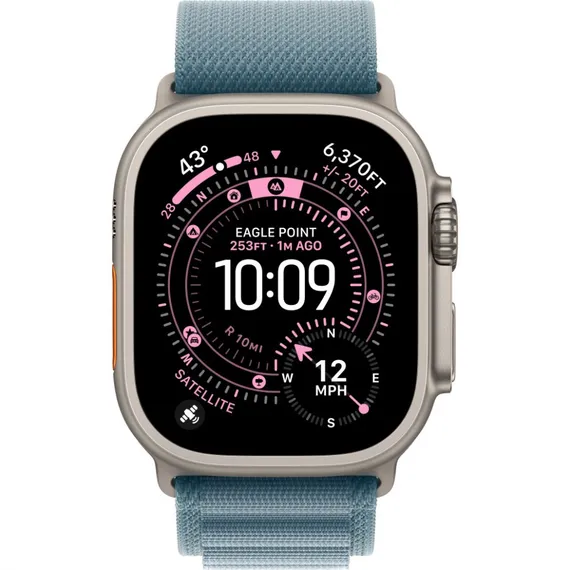 Умные часы Apple Watch Ultra 3 49 мм Natural Titanium Alpine Loop Голубой Light Blue
