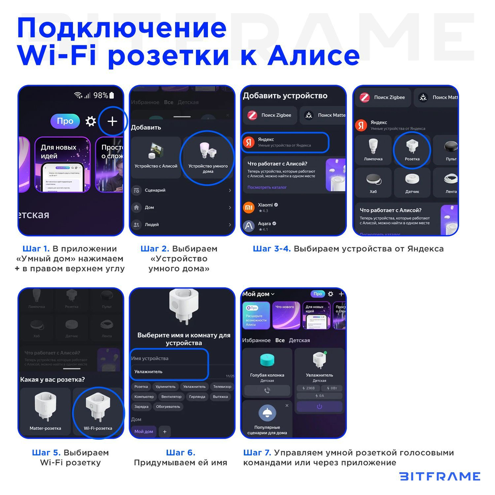 1 шт. Программируемая умная розетка WiFi Tuya, умный дом с Алисой, с таймером включения, 16 А, белая