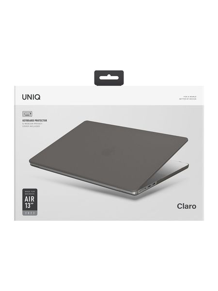 Чехол Uniq Claro для MacBook Air 13" M2 (2022), цвет матовый серый (Matte Grey)
