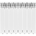 Радиатор алюминиевый ROMMER Profi 500 - 8 секций (подключение боковое, цвет белый)