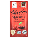 Chocolove, Чили и вишня в темном шоколаде, 55% какао, 90 г (3,2 унции)