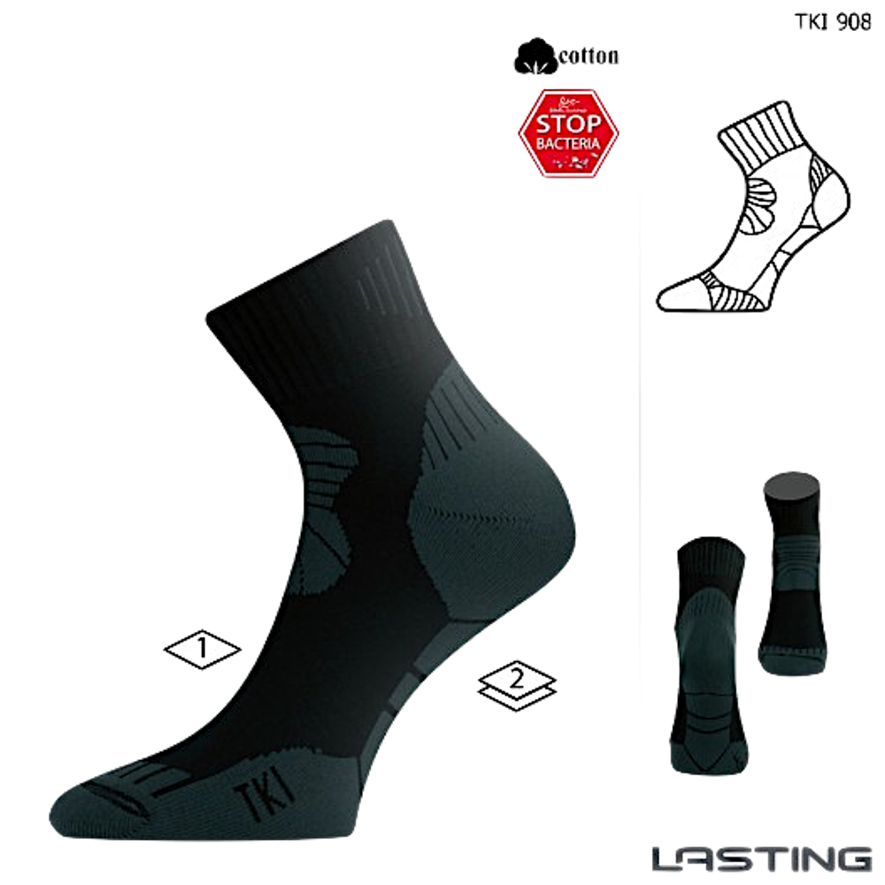 Носки Lasting TKI-908 (Весна Осень Лето) cotton+polypropylene, черный -