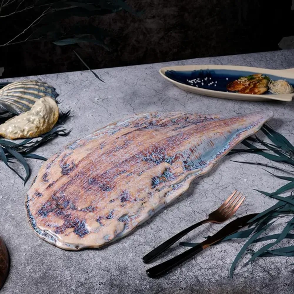 Блюдо овальное 51,8*23,5 см h3,5 см Light Purple Shell Northern Blue Frutti di Mare P.L. [1]