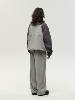 Drawstring Half-Zipped Sweatshirt Double Grey