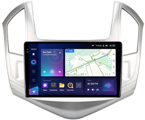 Магнитола для Chevrolet Cruze 1 2012-2015 (рамка серебро) - Teyes CC3-2K QLed Android 10, Быстрая, SIM-слот, CarPlay