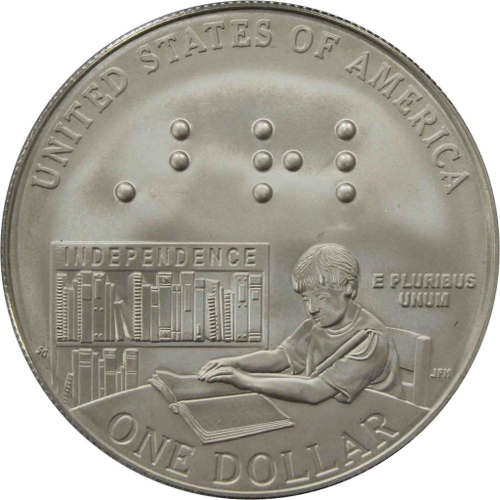 1 доллар 2009 P "200 лет Луи Брайлю"