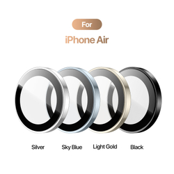 Защитное стекло на объективы камеры для iPhone Air, серия HAWK Series от Dux Ducis, рамки из алюминия черного цвета