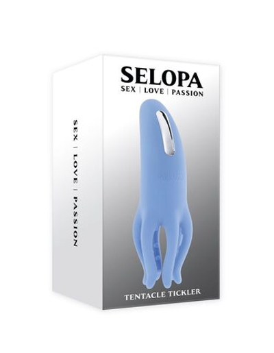 Голубой вибромассажёр Tentacle Tickler (Цвет: голубой)