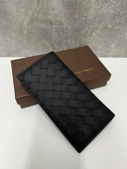 Бумажник Bottega Veneta Intrecciato черный