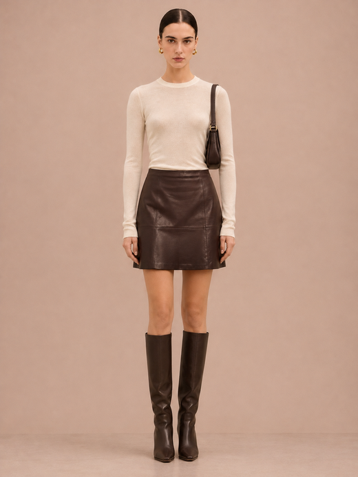 Кожаная юбка Massimo Dutti, XS