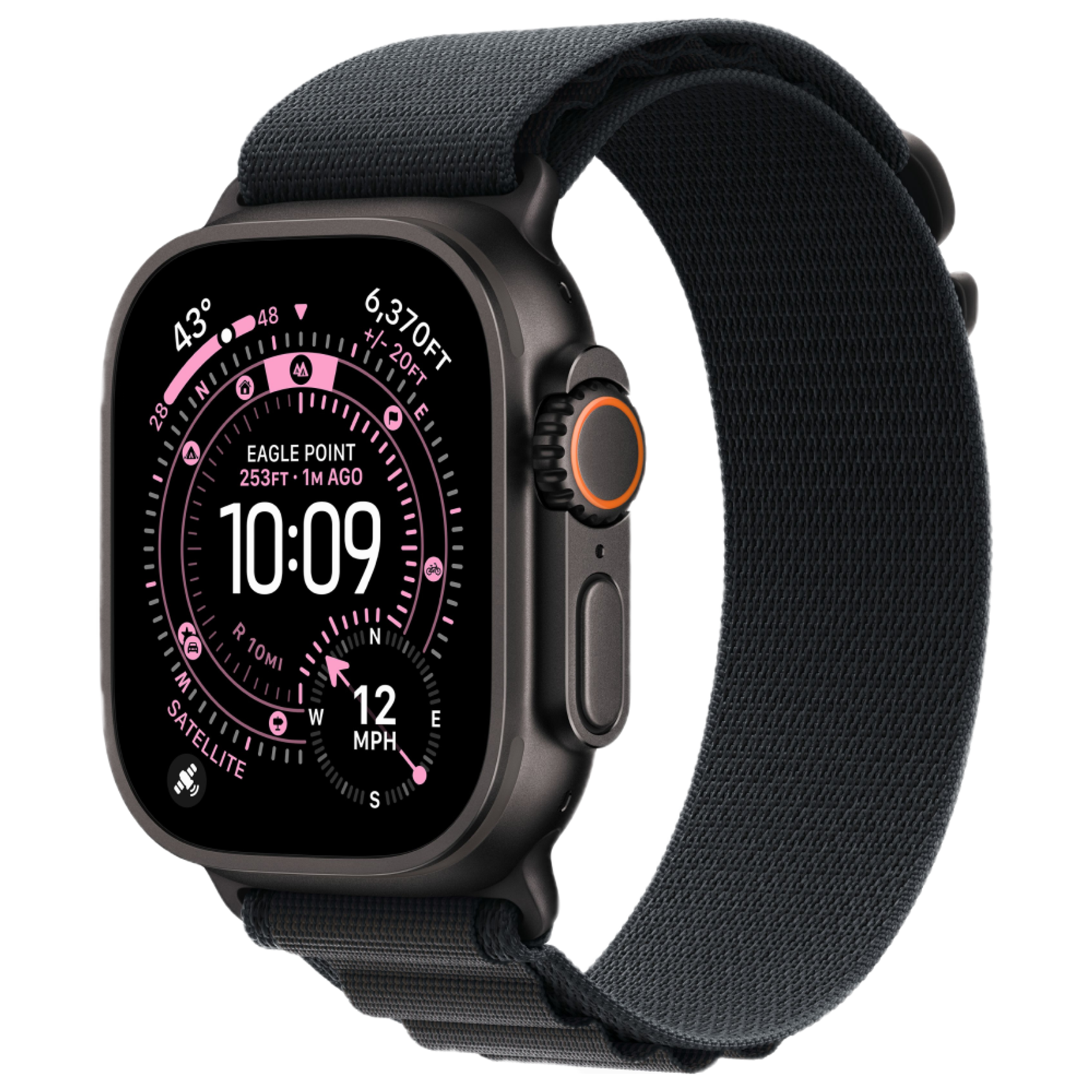 Умные часы Apple Watch Ultra 3, 49 мм, Black Titanium, ремешок Black Alpine Loop S