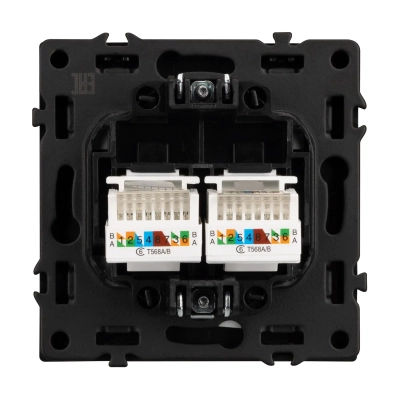 Механизм сдвоенной компьютерной розетки SCT-NOBE-MPC2-SFPL-GR (RJ-45, CAT6) (Arlight, -)