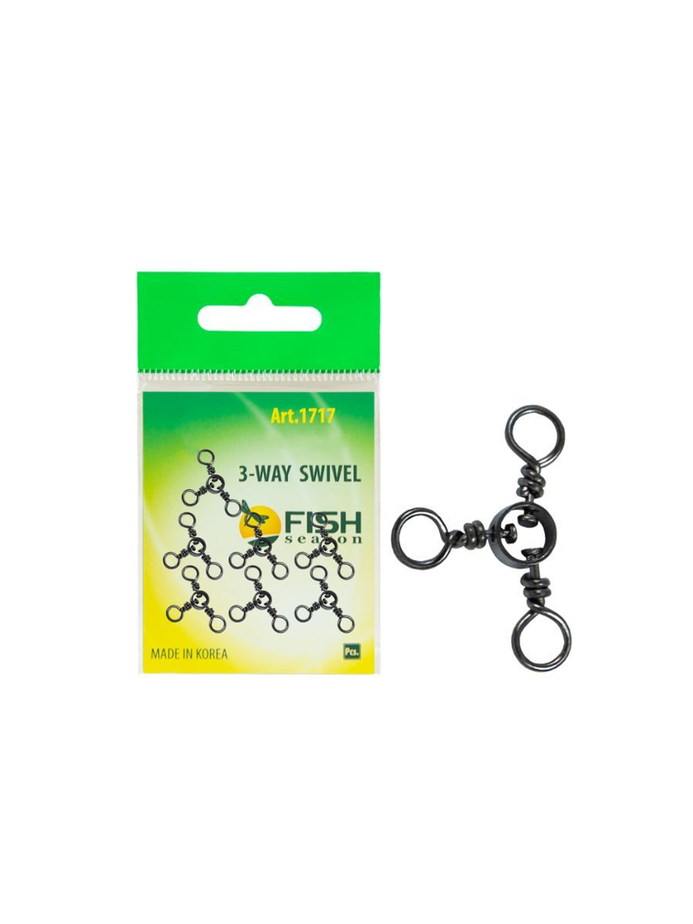 Вертлюжок рыболовный на три направления (с кольцом) 3-WAY SWIVEL 1717 №10