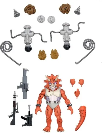 Фигурка NECA - Teenage Mutant Ninja Turtles 3-Pack – Triceraton Infantryman & Roadkill Rodney