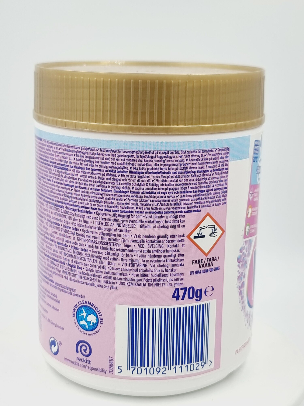 VANISH Oxi Action Пятновыводитель для белого и цветного белья 470 г (Дания)