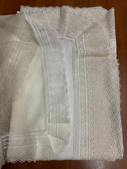 Набор скатертей 2шт 170х280 и 120х220 и 12 салфеток Gamba 1022 Macrame Panna шампань