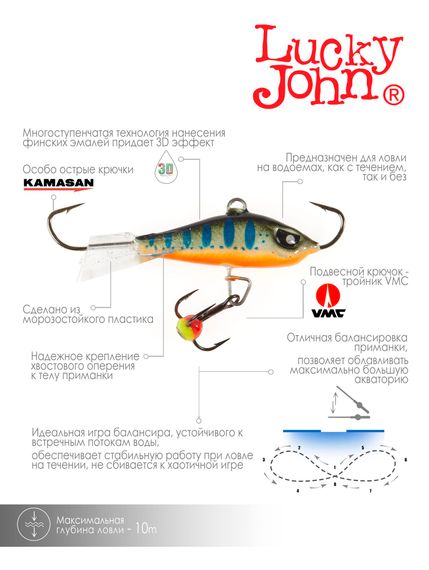 Балансир Lucky John BALTIC 5 с тр. 50мм/103 блистер