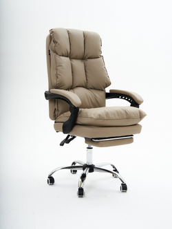 Компьютерное офисное мягкое кресло KRESLO COMFORT Premium, экокожа, цвет: бежевый
