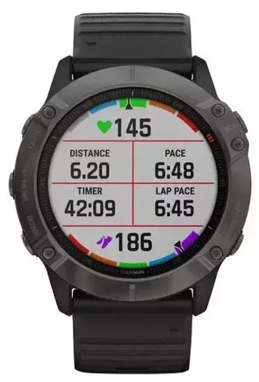Умные часы Garmin Fenix 6X Sapphire DLC, серый/черный