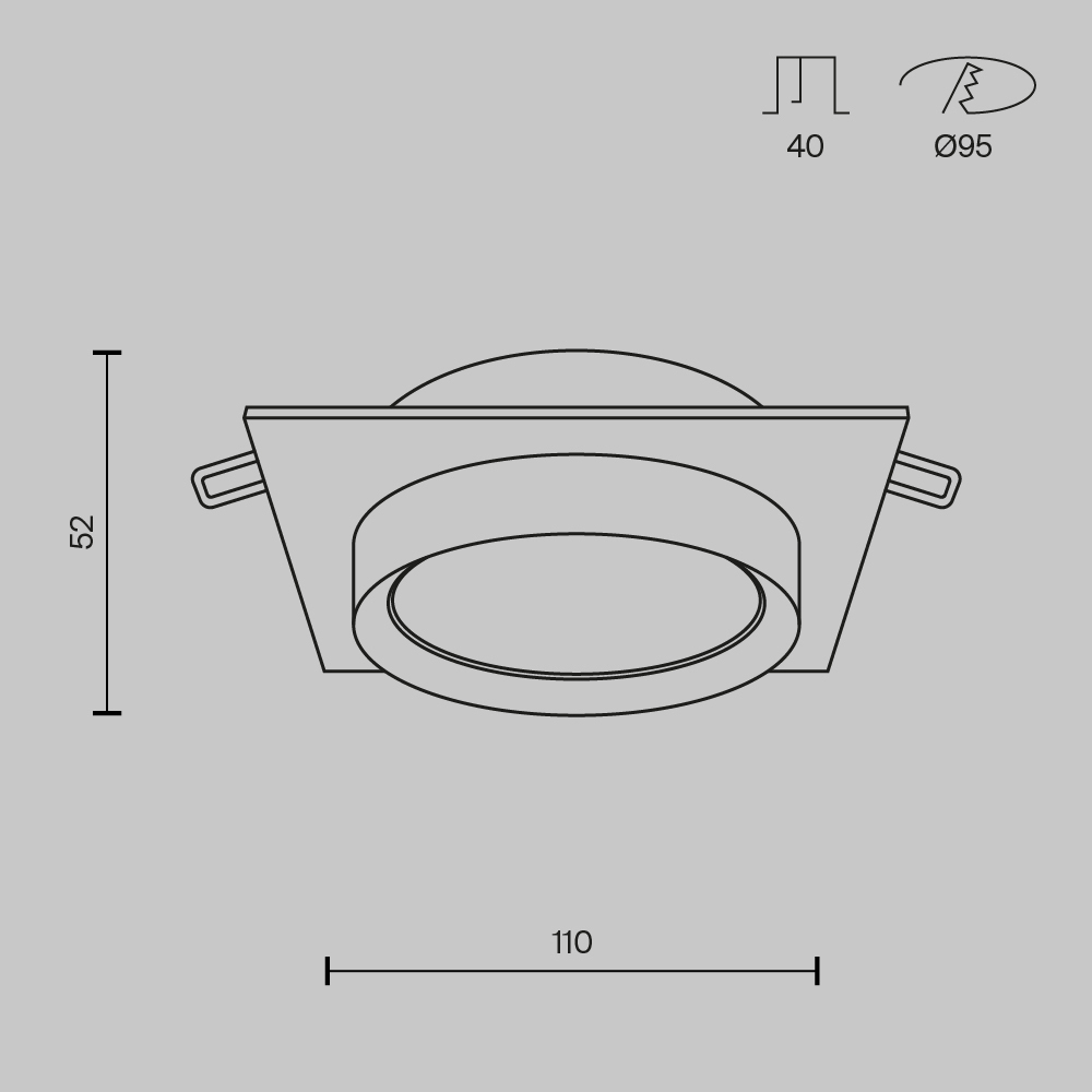 Встраиваемый светильник Technical DL086-GX53-SQ-B