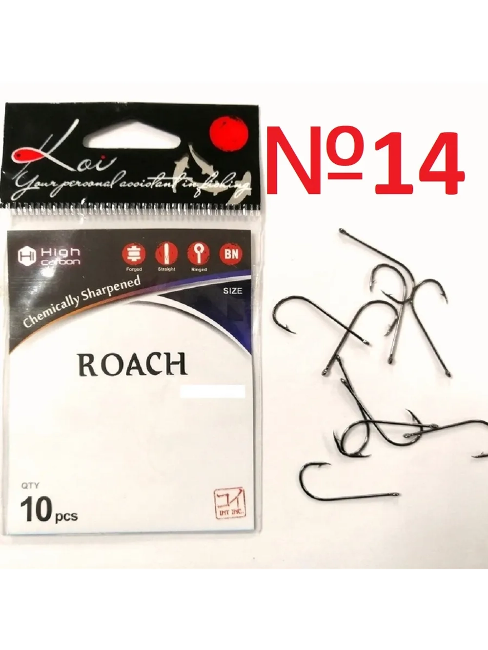 Крючок KOI "ROACH", размер 14 (INT), цвет BN