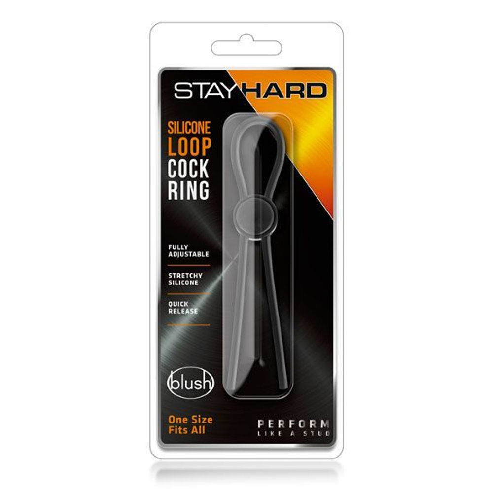 Черное силиконовое лассо на пенис SILICONE LOOP COCK RING (Цвет: черный)