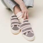 Замшевые кеды INUIKII Shearling Low Velcro Grey на меху