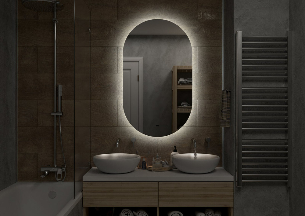 Зеркало "Fleur Led" 650х1100 с бесконтактным сенсором, холодная подсветка