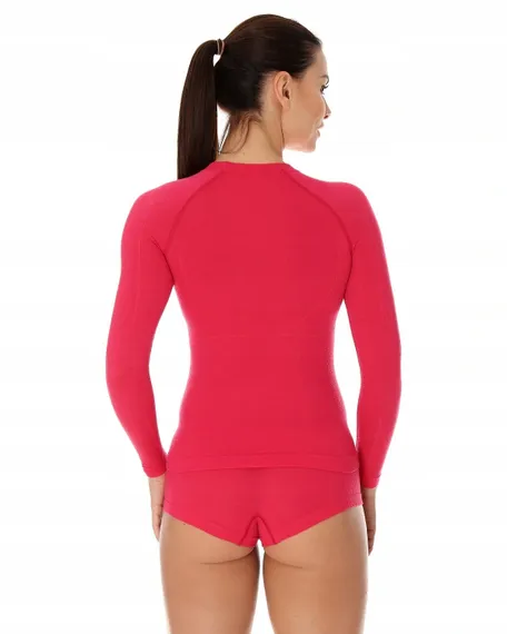 Термобелье-футболка женская Brubeck Active Wool LS12810 малиновый