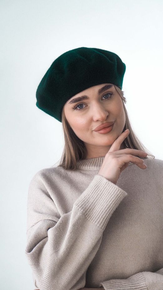 Берет 11 Tonak (012 Темно-зеленый / 56-57 / - / 30х30х6 / 57 / Темно-зеленый / Шерсть / 0.3)